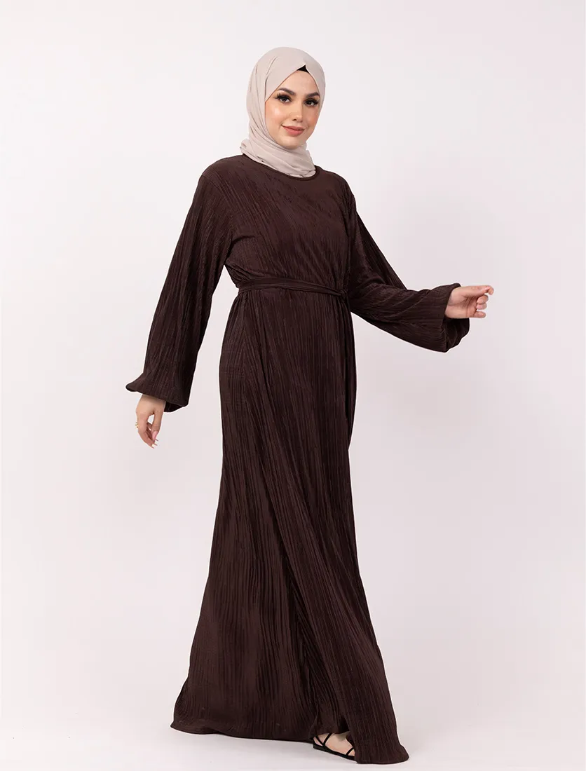 Brown Plisse Abaya